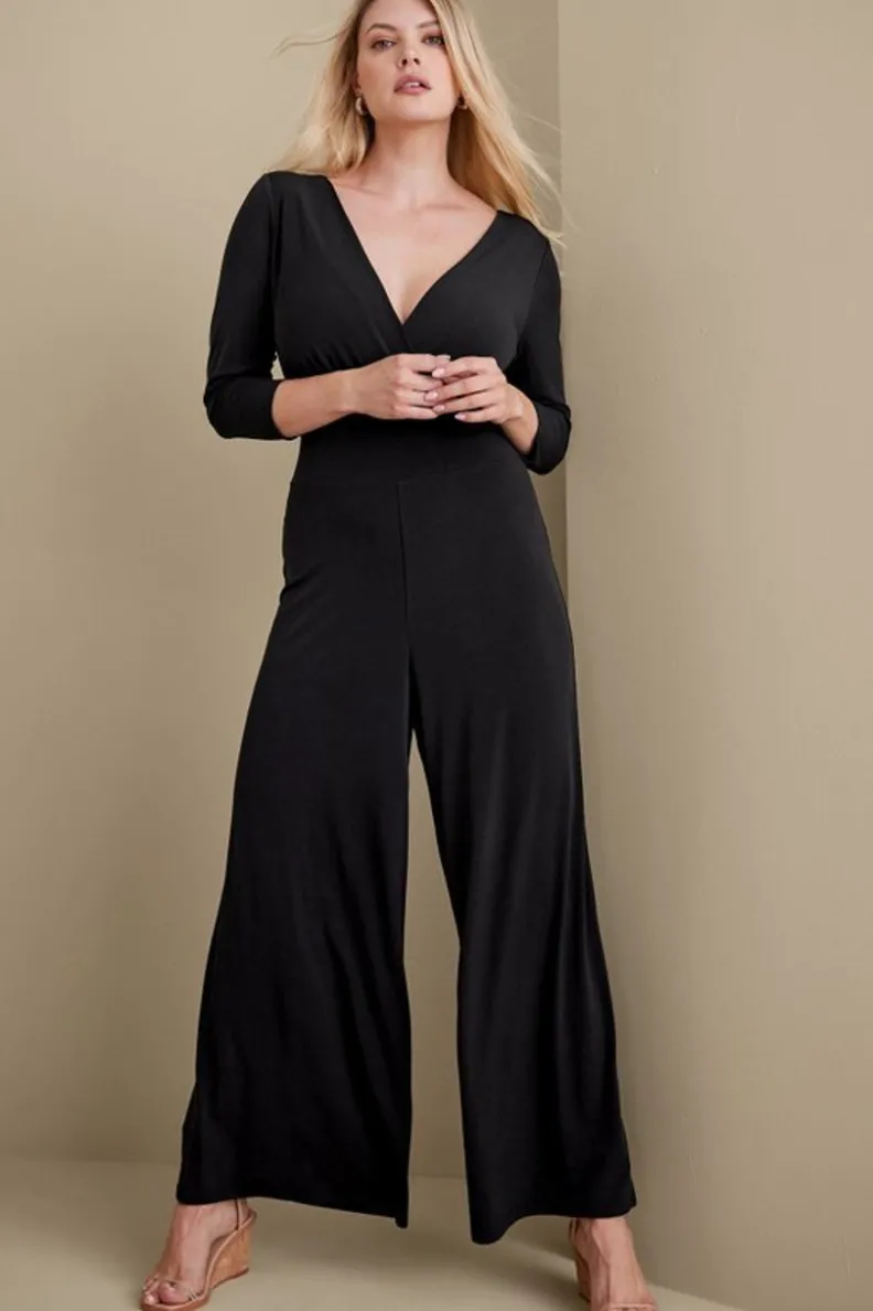 Soft Surroundings 3/4 Sleeve Penelope Jumpsuit| Dresses|Jumpsuits