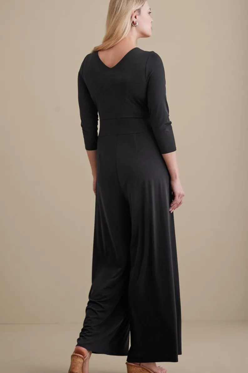 Soft Surroundings 3/4 Sleeve Penelope Jumpsuit| Dresses|Jumpsuits
