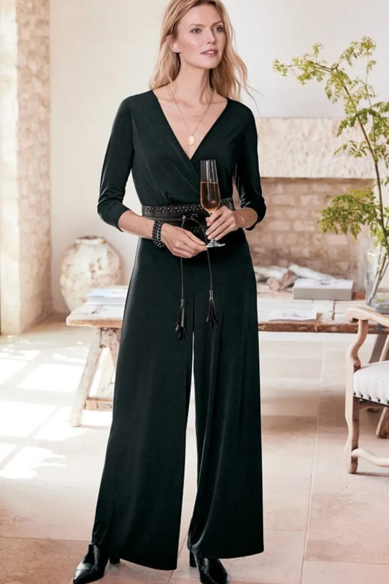 Soft Surroundings 3/4 Sleeve Penelope Jumpsuit| Dresses|Jumpsuits