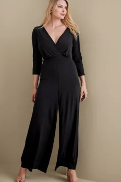 Soft Surroundings 3/4 Sleeve Penelope Jumpsuit| Dresses|Jumpsuits