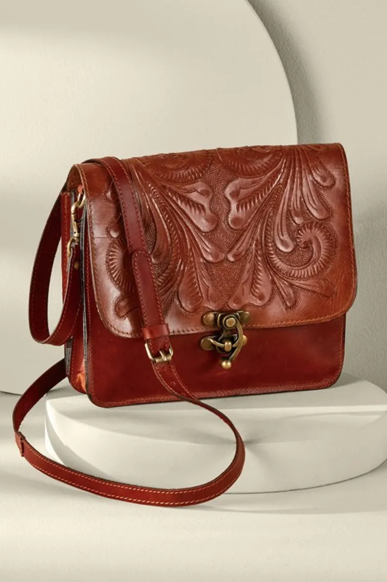 Soft Surroundings Ada Embossed Leather Bag| Handbags