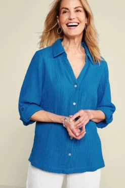 Soft Surroundings Addison Gauze Big Shirt| Tops