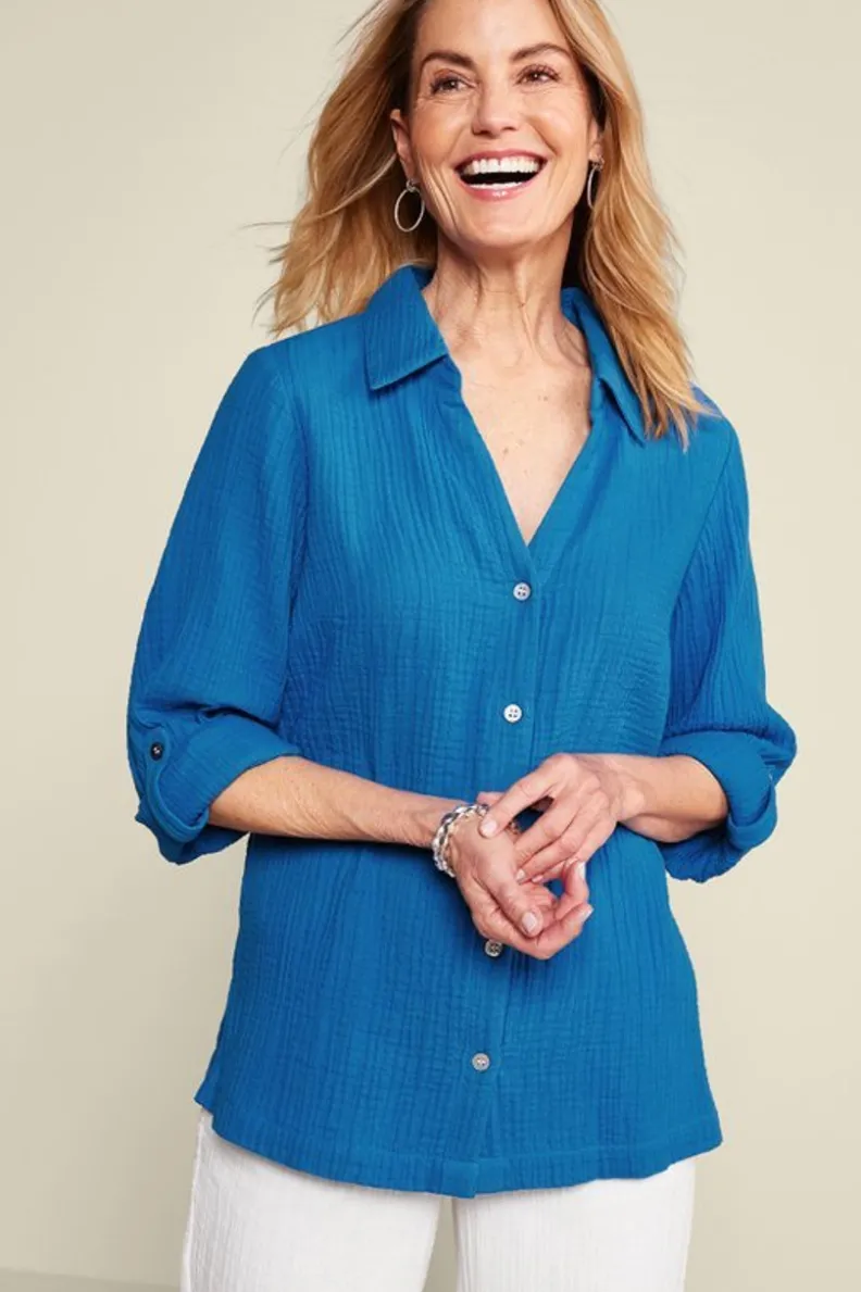 Soft Surroundings Addison Gauze Big Shirt| Tops