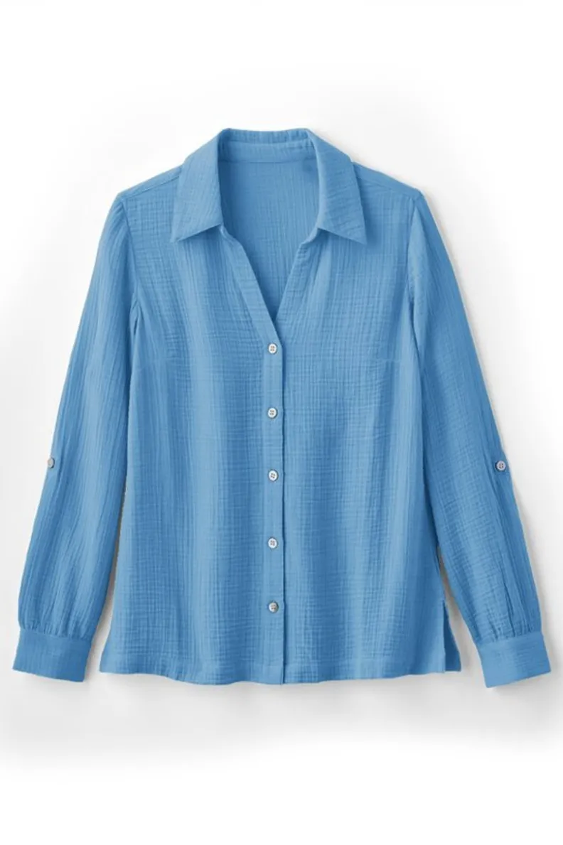 Soft Surroundings Addison Gauze Big Shirt| Tops
