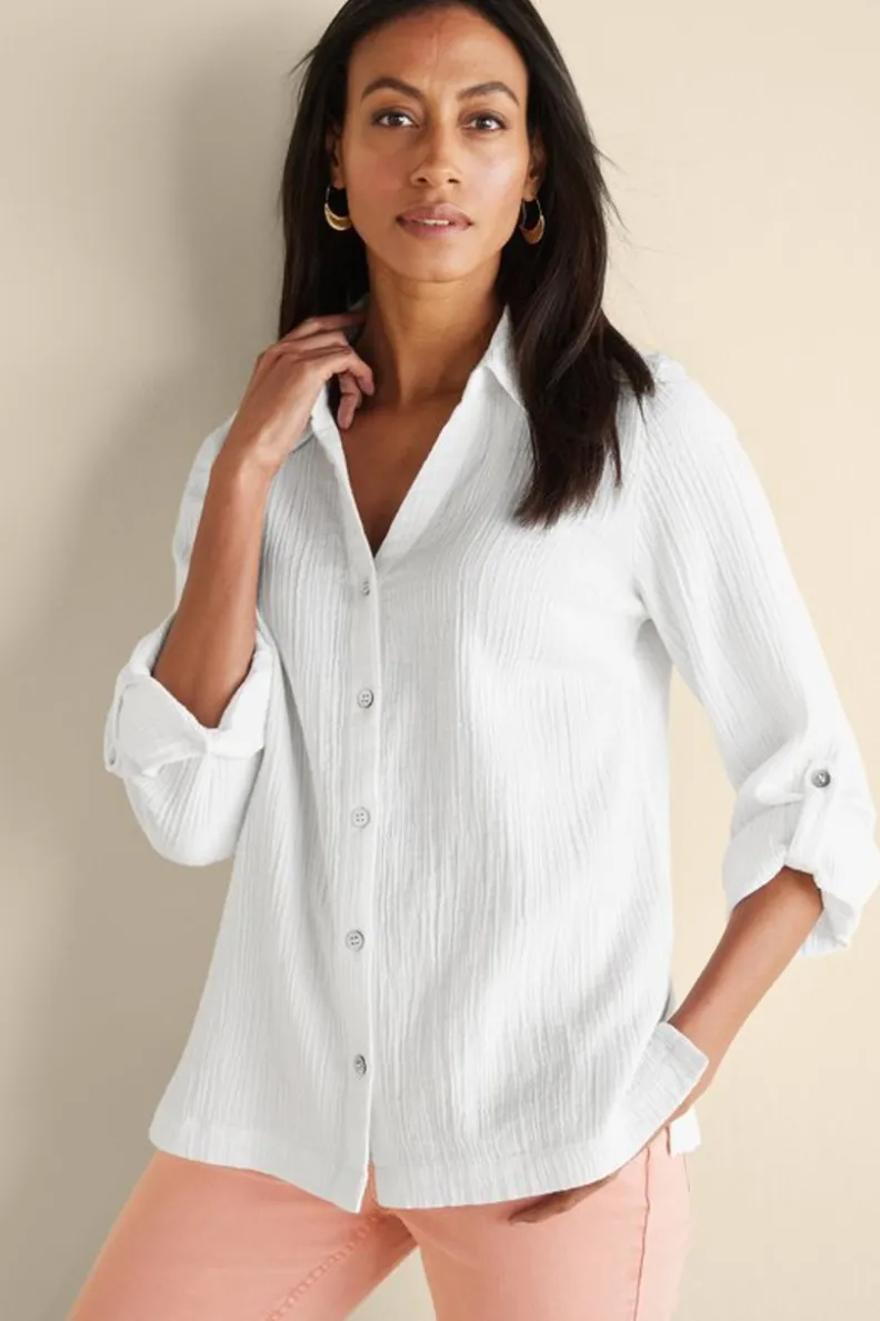 Soft Surroundings Addison Gauze Big Shirt| Tops