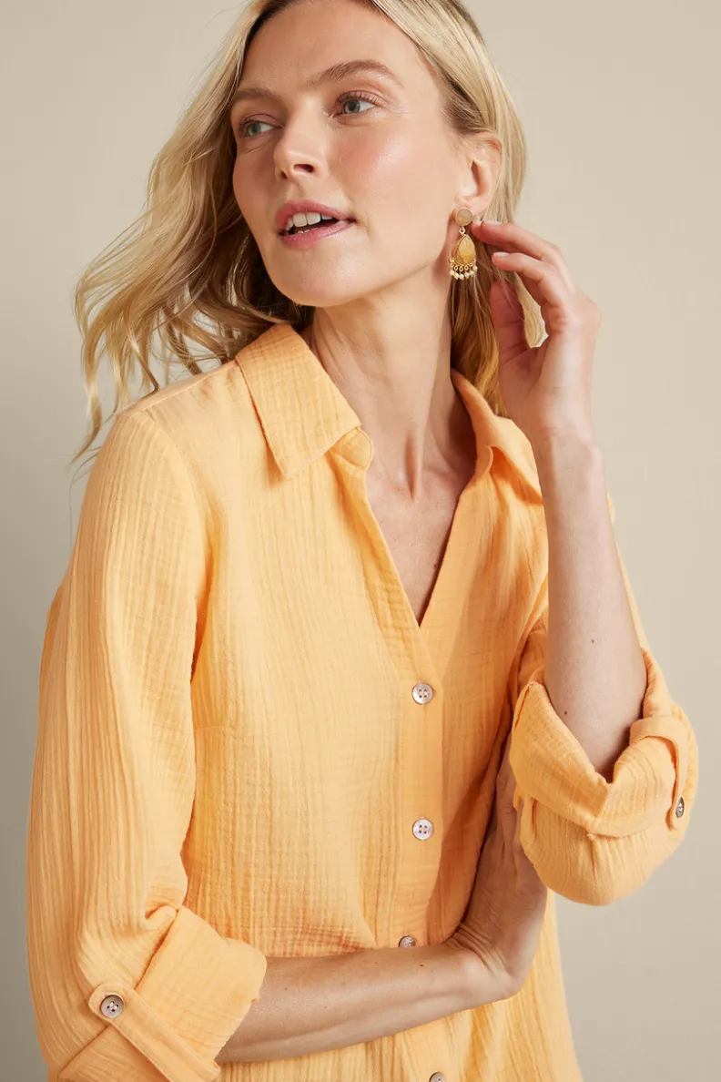 Soft Surroundings Addison Gauze Big Shirt| Tops