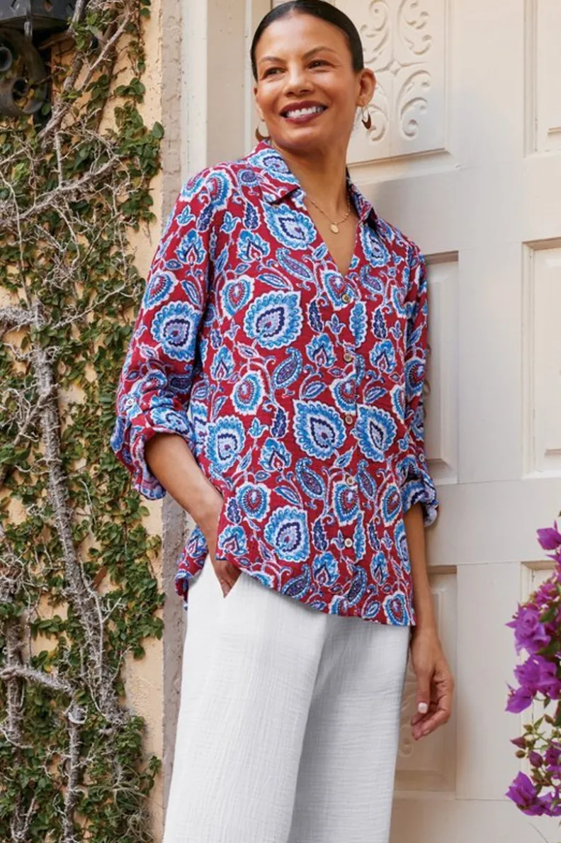 Soft Surroundings Addison Gauze Big Shirt| Tops