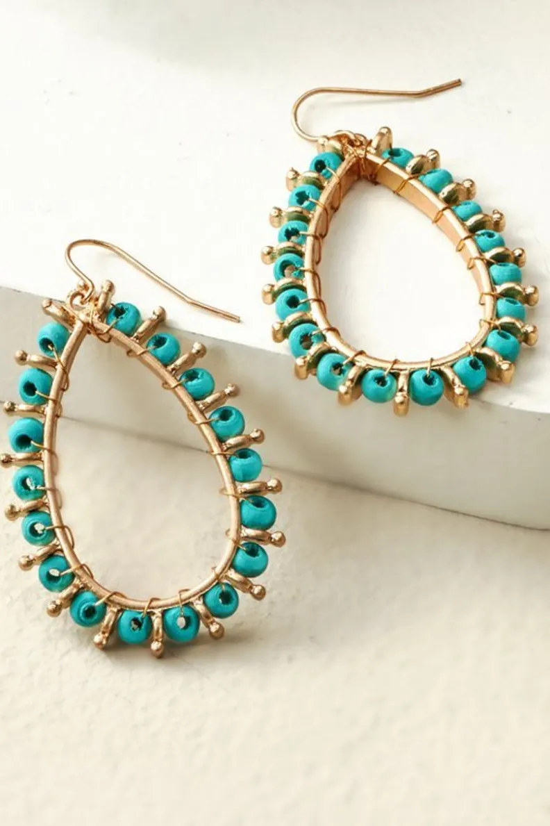 Soft Surroundings Alea Beaded Hoop Earrings| Jewelry|Earrings