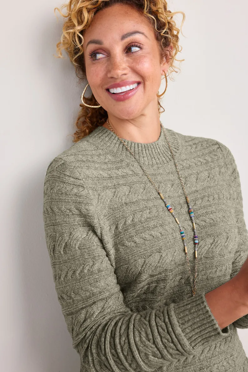 Soft Surroundings Alena Cable Sweater Tunic| Tops|Sweaters & Cardigans