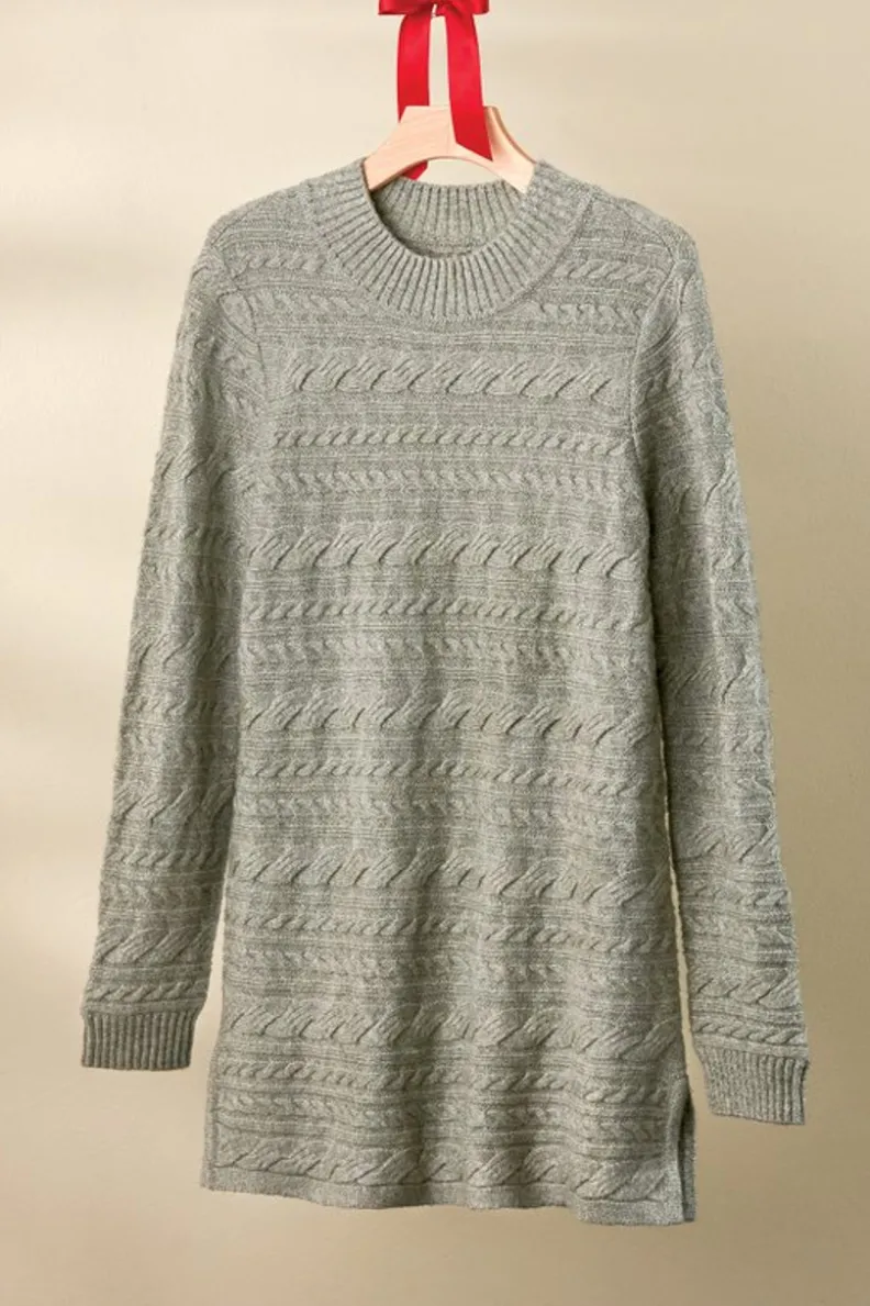 Soft Surroundings Alena Cable Sweater Tunic| Tops|Sweaters & Cardigans
