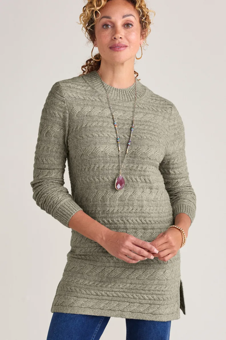 Soft Surroundings Alena Cable Sweater Tunic| Tops|Sweaters & Cardigans