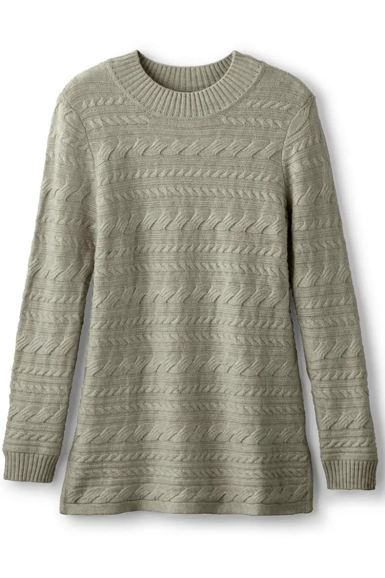 Soft Surroundings Alena Cable Sweater Tunic| Tops|Sweaters & Cardigans