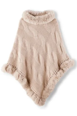 Soft Surroundings Alexi Cable Knit Poncho| Scarves & Wraps