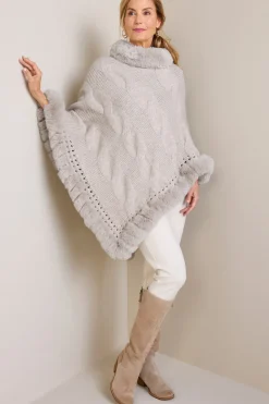 Soft Surroundings Alexi Cable Knit Poncho| Scarves & Wraps