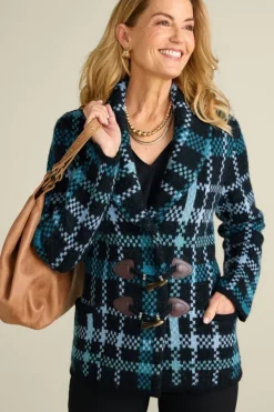 Soft Surroundings Alpine Plaid Sweater Coat| Tops|Sweaters & Cardigans