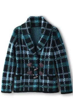 Soft Surroundings Alpine Plaid Sweater Coat| Tops|Sweaters & Cardigans
