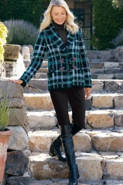 Soft Surroundings Alpine Plaid Sweater Coat| Tops|Sweaters & Cardigans