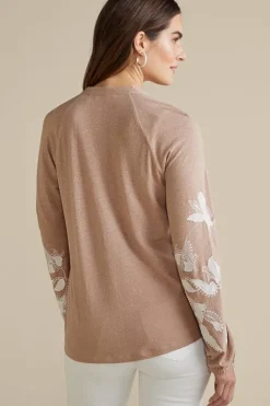 Soft Surroundings Alva Embroidered Knit Top| Tops