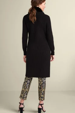 Soft Surroundings Amalie Faux Fur Collar Ribbed Cardigan| Sweaters & Cardigans