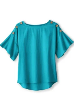 Soft Surroundings Andrea Linen Blend Pullover| Tops