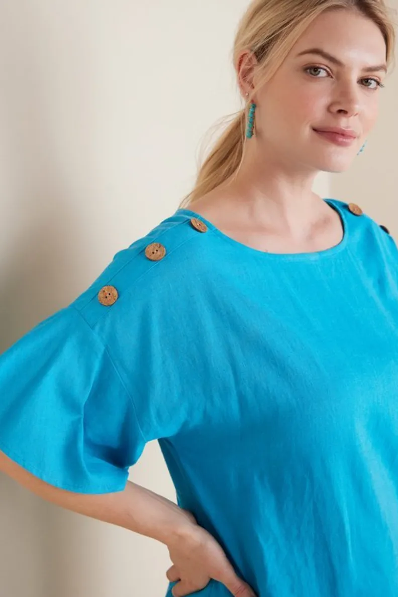 Soft Surroundings Andrea Linen Blend Pullover| Tops