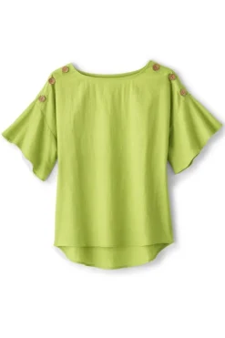 Soft Surroundings Andrea Linen Blend Pullover| Tops