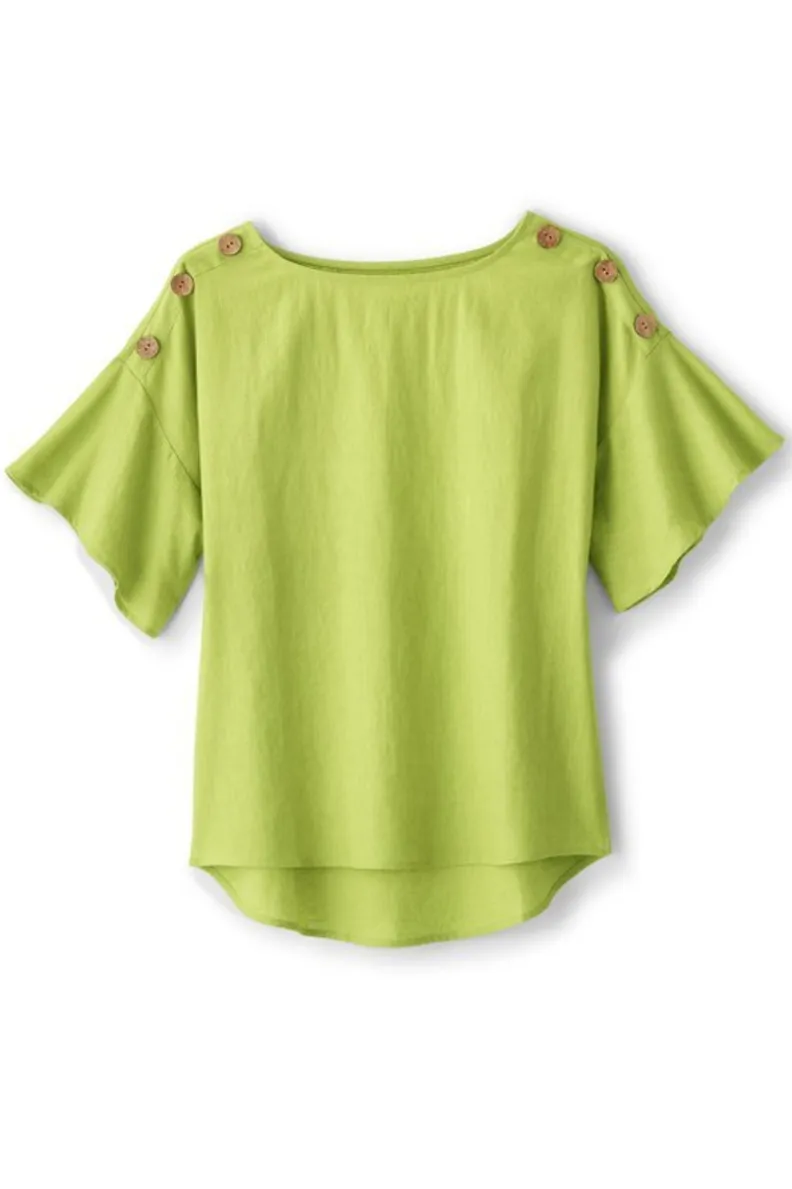 Soft Surroundings Andrea Linen Blend Pullover| Tops