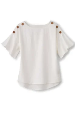 Soft Surroundings Andrea Linen Blend Pullover| Tops
