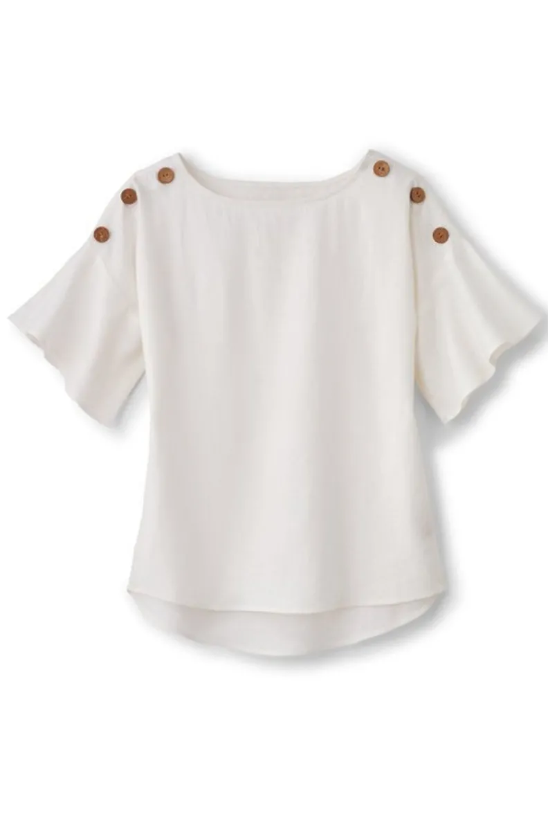 Soft Surroundings Andrea Linen Blend Pullover| Tops