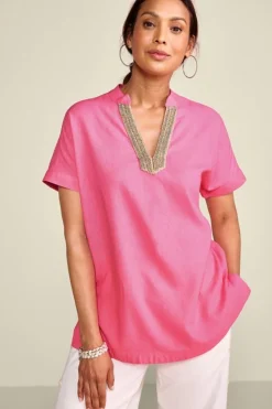 Soft Surroundings Annalise Linen Blend Tunic| Tops|Tunics & Leggings