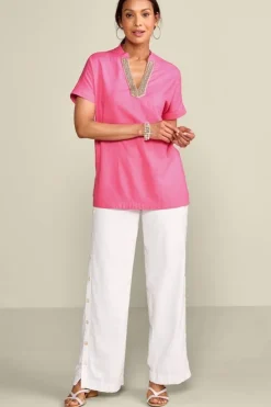 Soft Surroundings Annalise Linen Blend Tunic| Tops|Tunics & Leggings