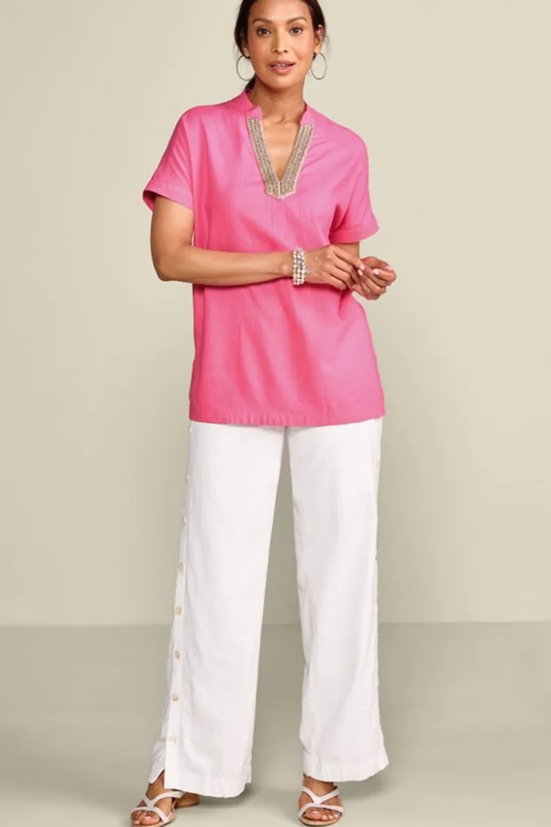 Soft Surroundings Annalise Linen Blend Tunic| Tops|Tunics & Leggings