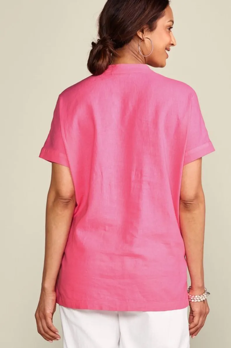 Soft Surroundings Annalise Linen Blend Tunic| Tops|Tunics & Leggings