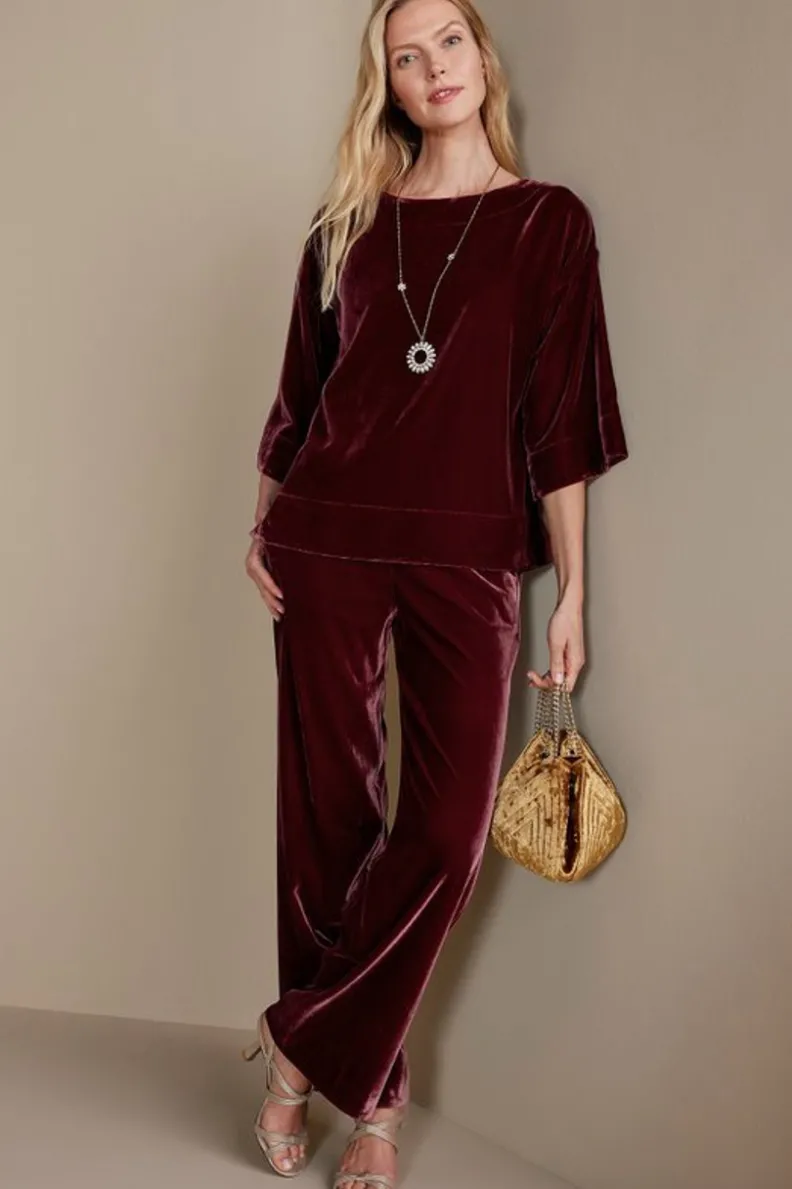 Soft Surroundings Aria Velvet Wide Leg Pants| Pants