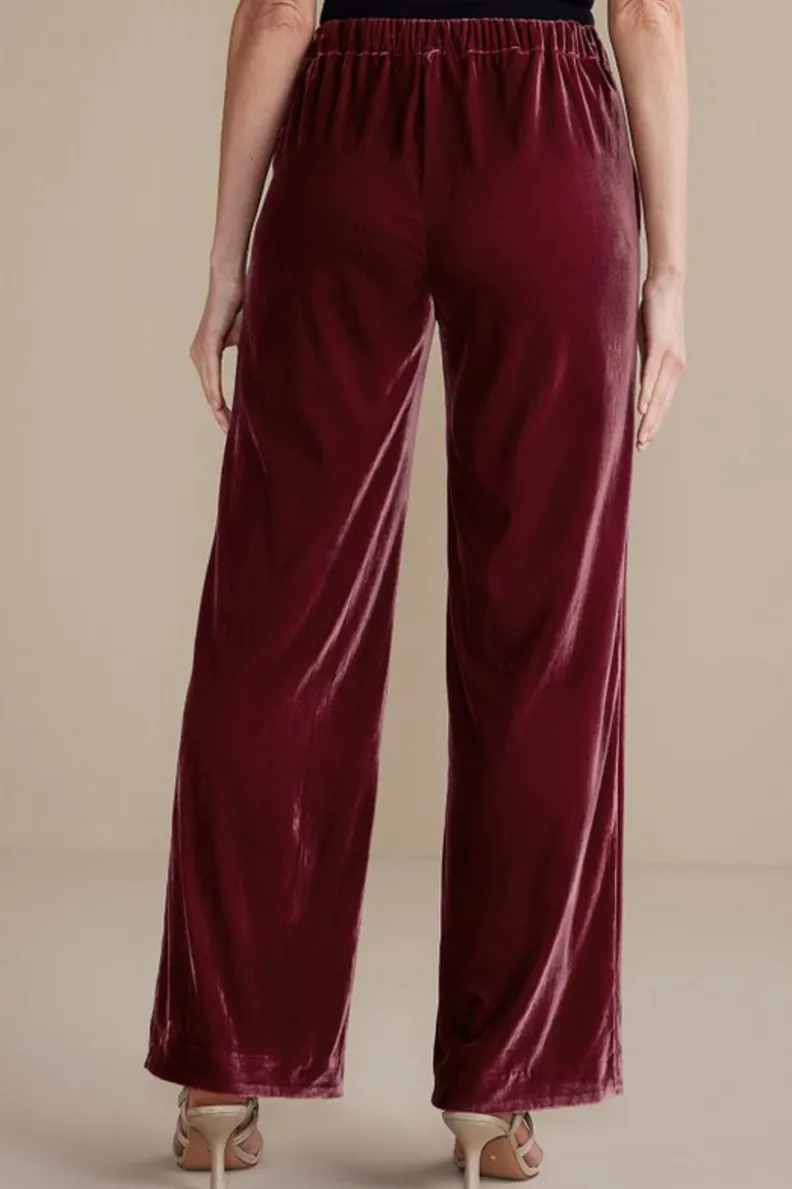 Soft Surroundings Aria Velvet Wide Leg Pants| Pants