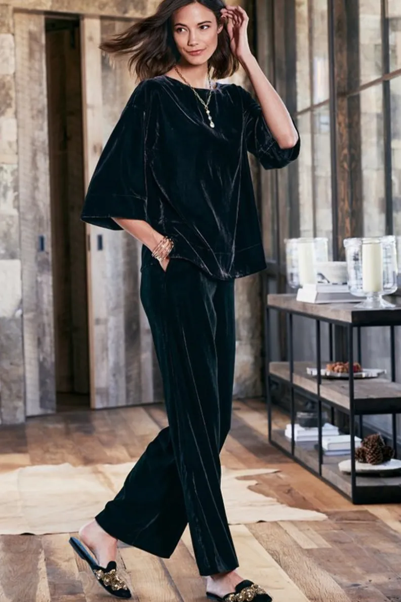 Soft Surroundings Aria Velvet Wide Leg Pants| Pants
