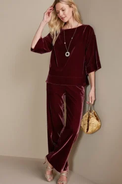 Soft Surroundings Aria Velvet Wide Leg Pants| Pants
