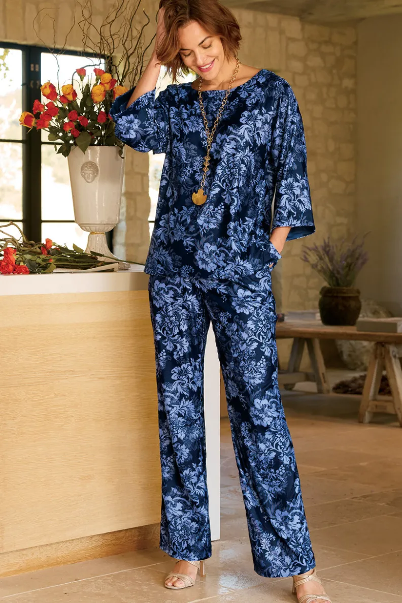 Soft Surroundings Aria Velvet Wide Leg Pants| Pants