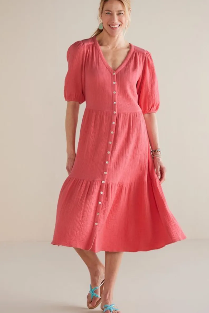 Soft Surroundings Arielle Gauze Midi Dress| Dresses