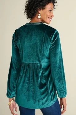Soft Surroundings Ashanti Embellished Velvet Tunic| Tops