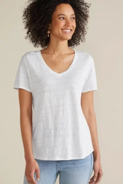 Soft Surroundings Aubrey Linen Slub Tee| Tops