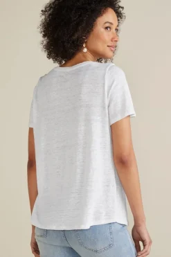 Soft Surroundings Aubrey Linen Slub Tee| Tops