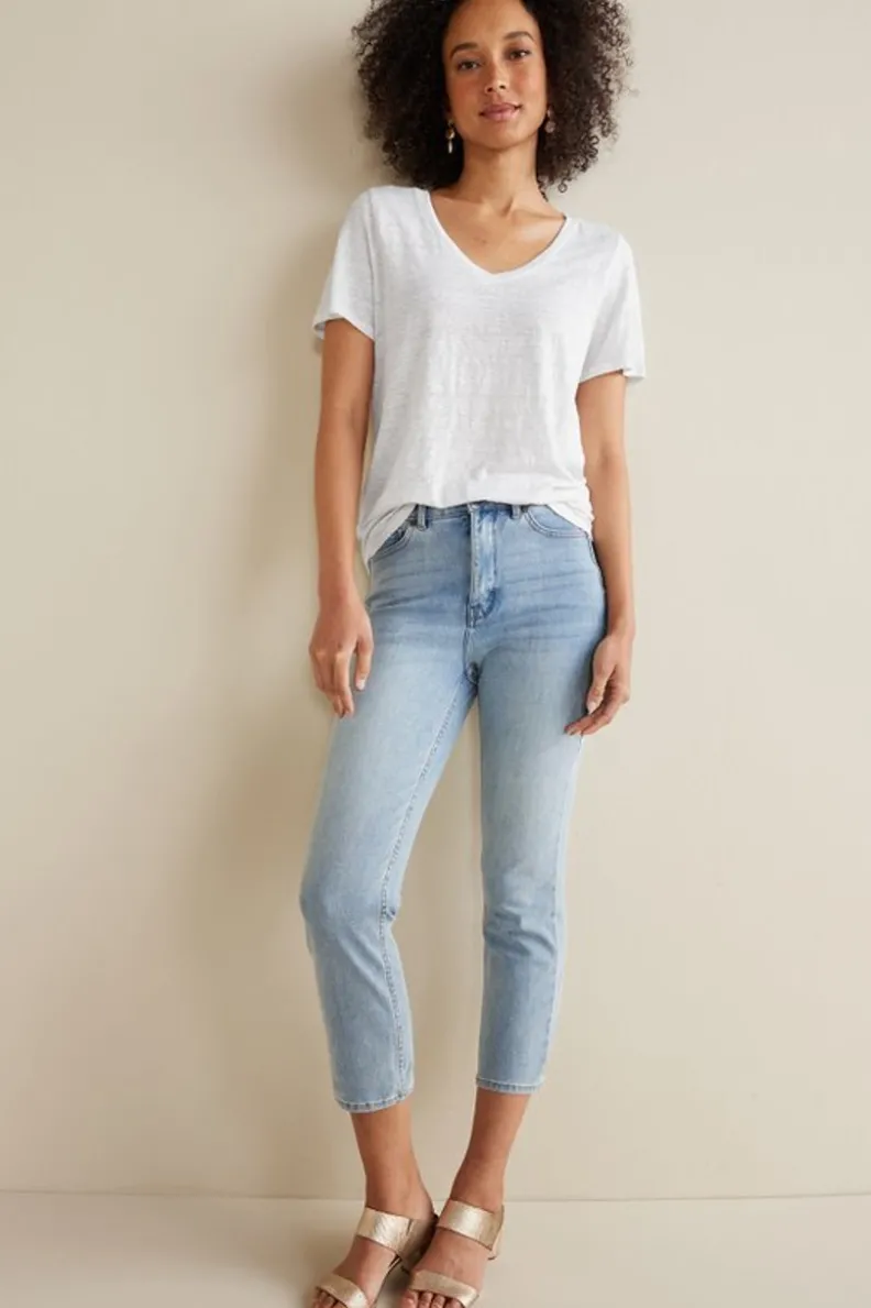Soft Surroundings Aubrey Linen Slub Tee| Tops