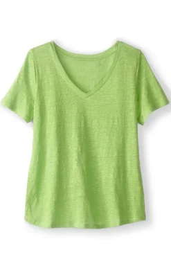 Soft Surroundings Aubrey Linen Slub Tee| Tops