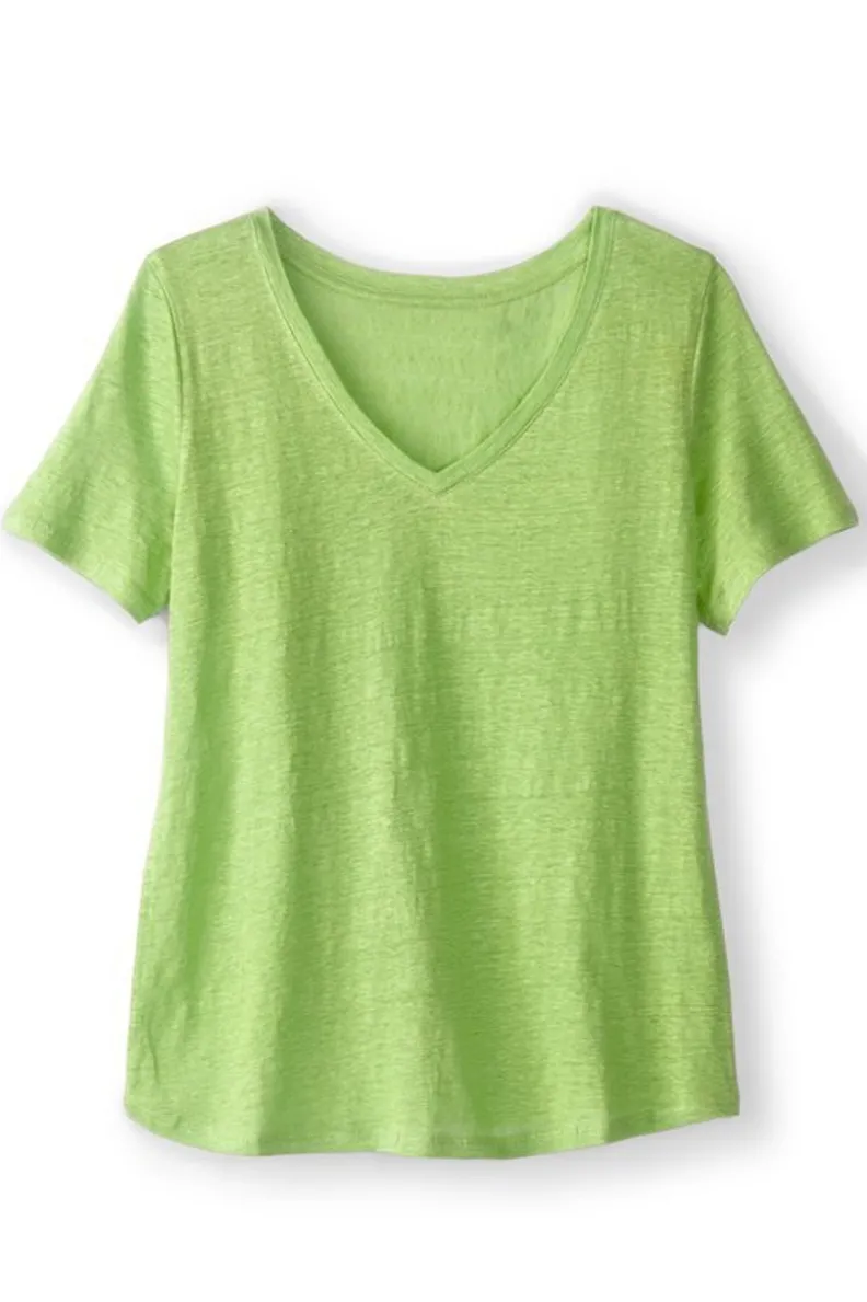 Soft Surroundings Aubrey Linen Slub Tee| Tops