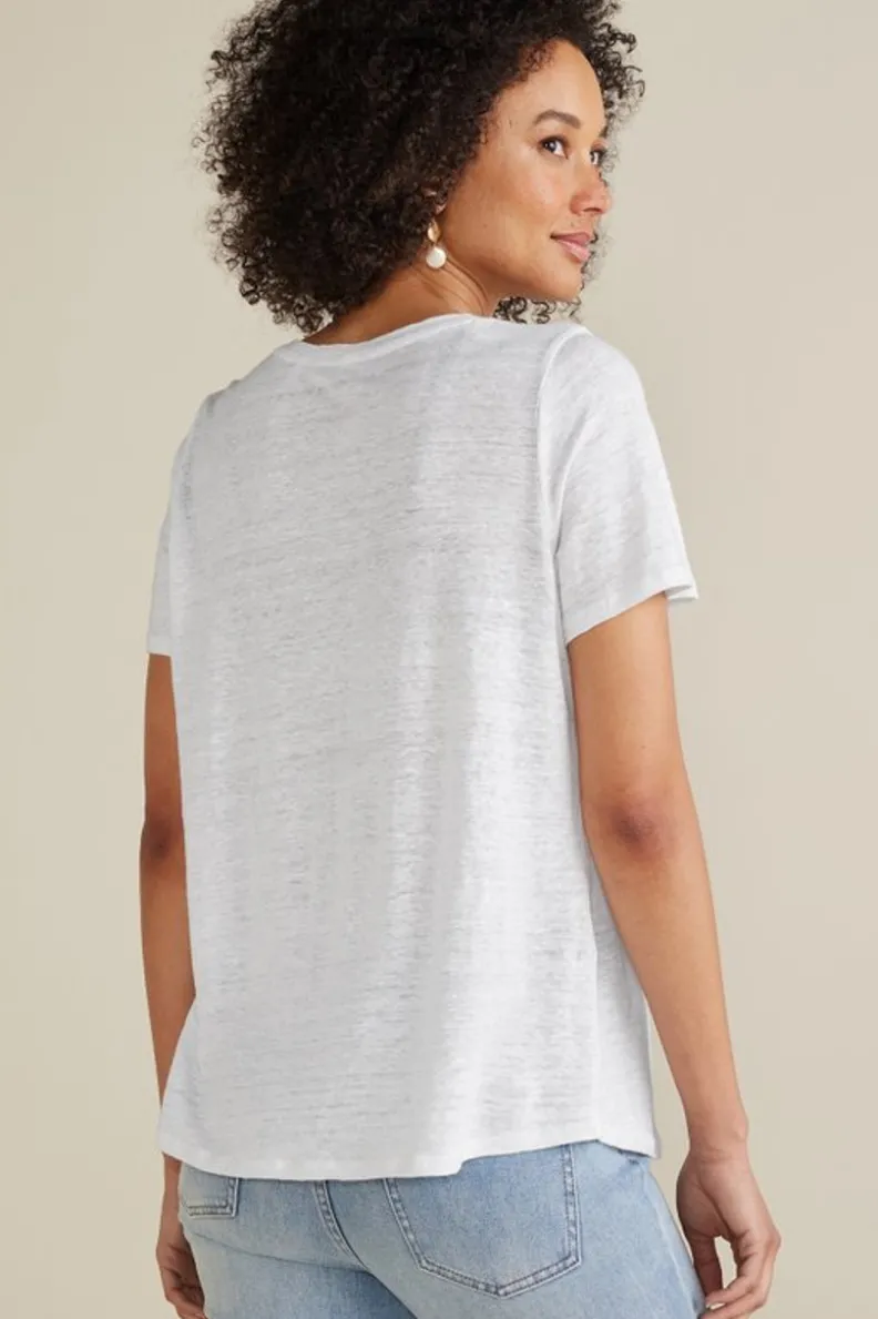 Soft Surroundings Aubrey Linen Slub Tee| Tops