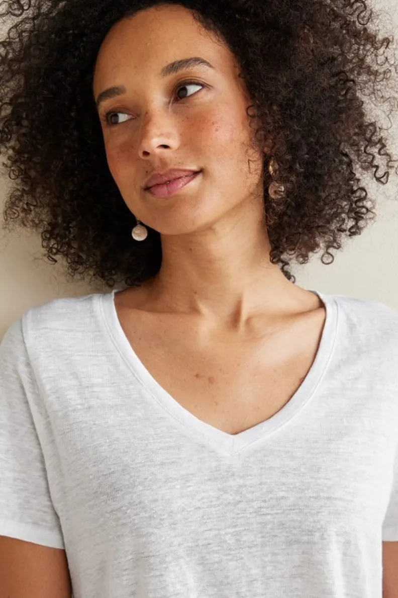 Soft Surroundings Aubrey Linen Slub Tee| Tops
