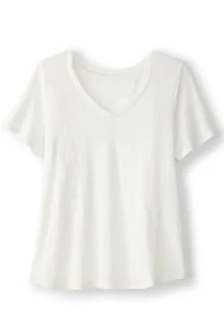 Soft Surroundings Aubrey Linen Slub Tee| Tops