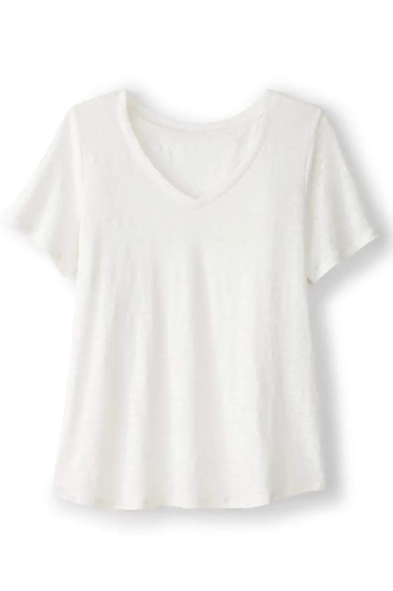 Soft Surroundings Aubrey Linen Slub Tee| Tops