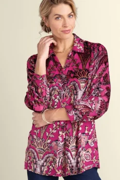 Soft Surroundings Bellarosa Velvet Tunic| Tops
